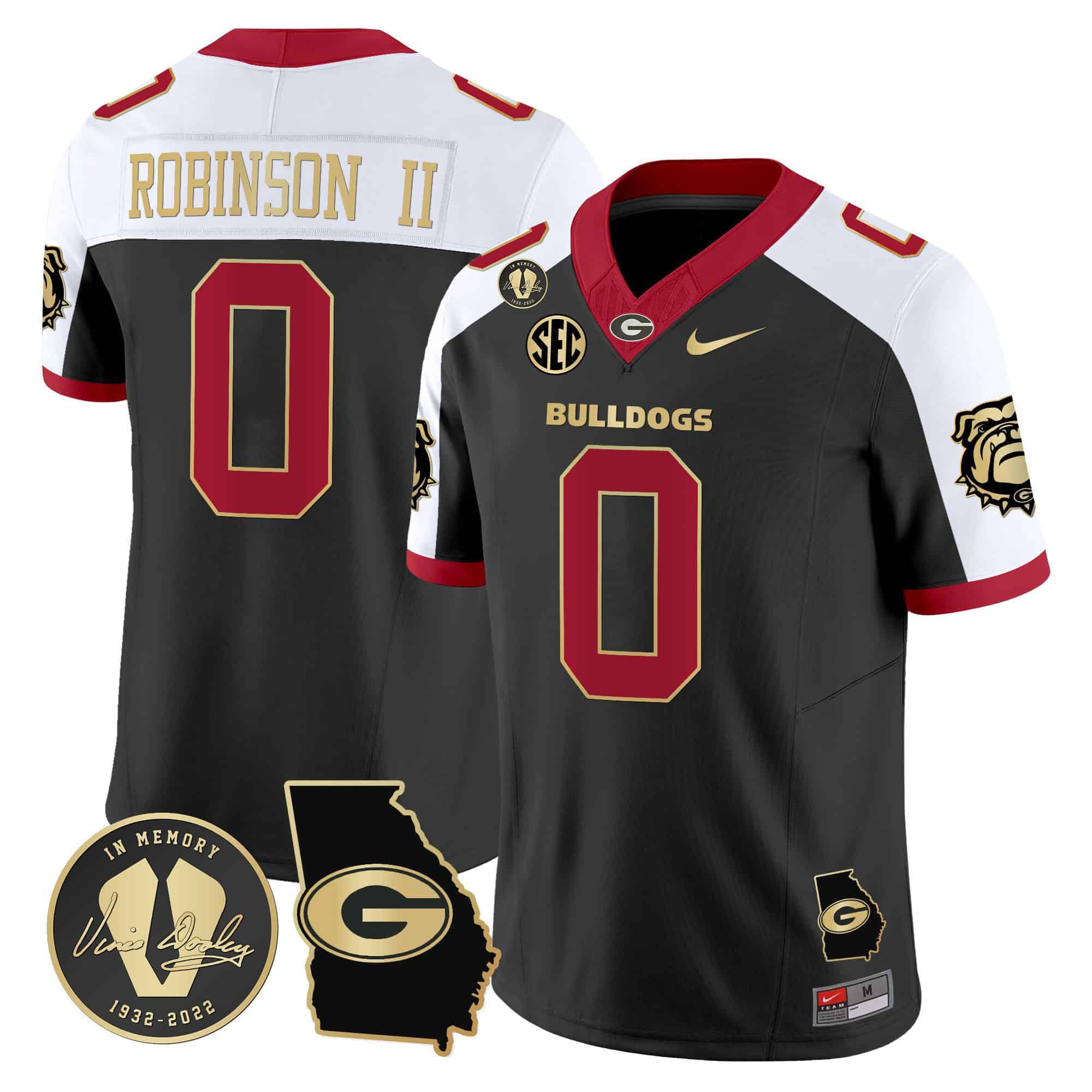 Men Georgia Bulldogs 0 Robinson ii Black 2024 Nike Vapor NCAA Jersey